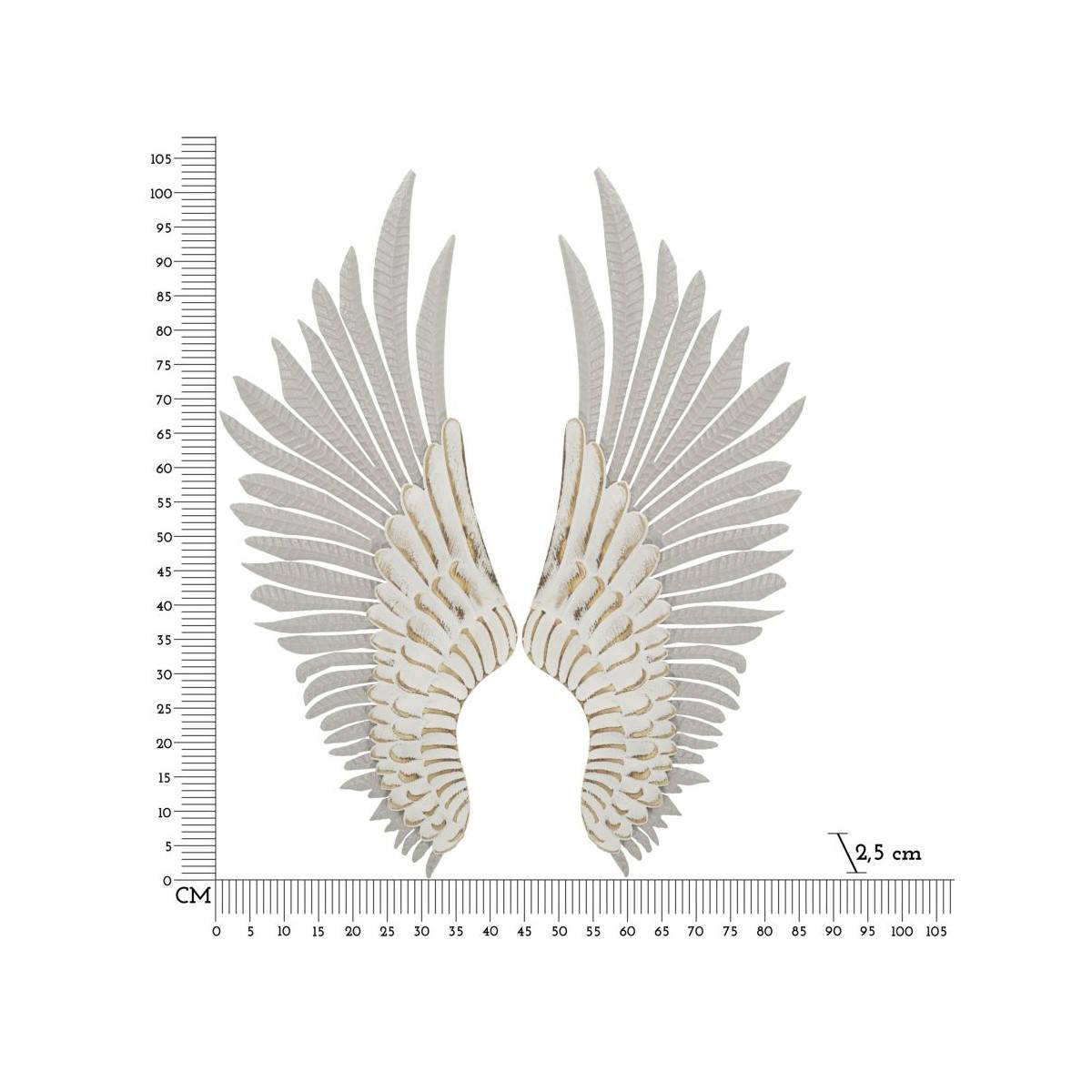 Paris Prix - Paire d'Ailes en Métal "Natural" 104cm Blanc Lavé - Image 6