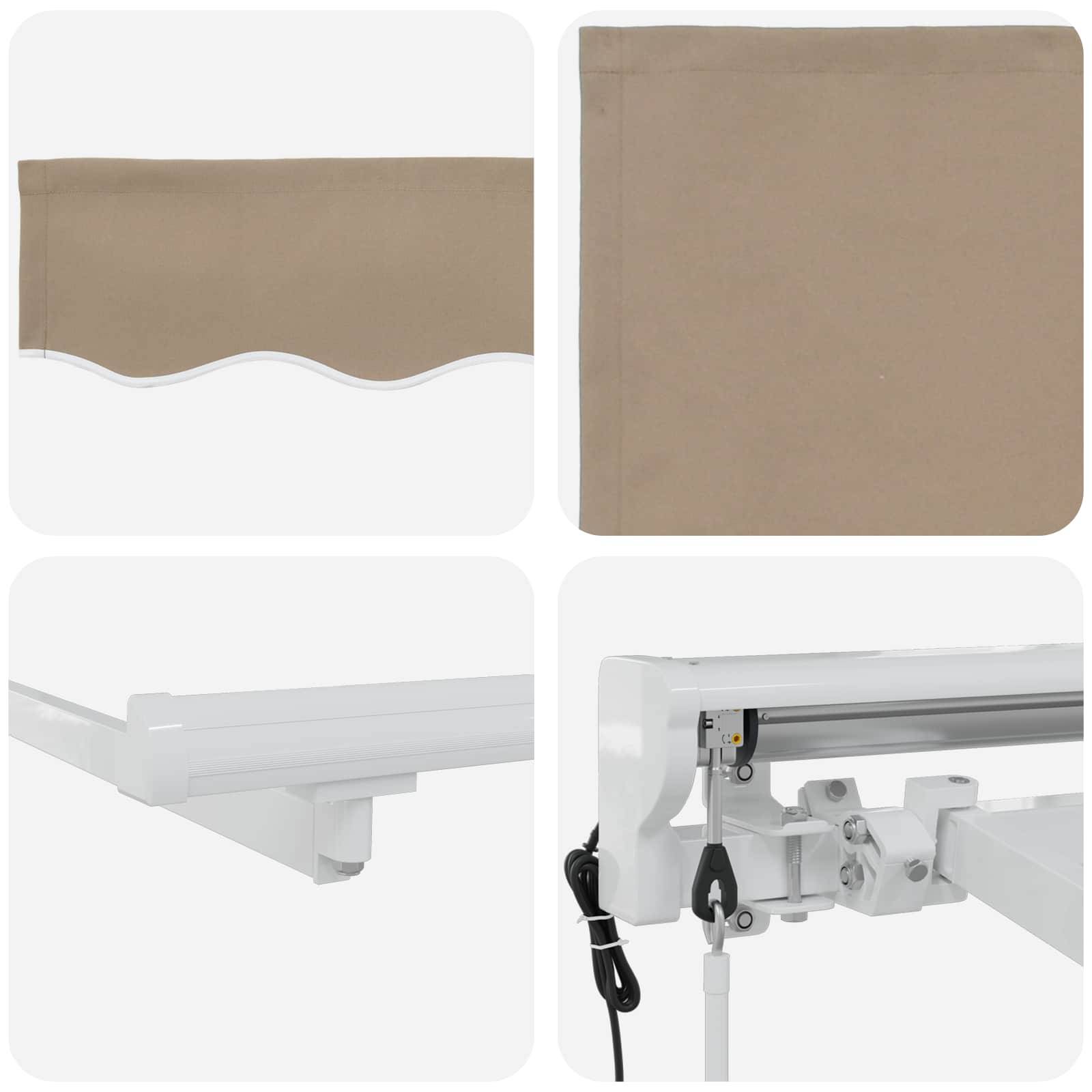 ComfortXL - Store banne aluminium pour terrasse motorisé anti-UV Beige et blanc 4x3m - ComfortXL Outdoor Living - Image 7