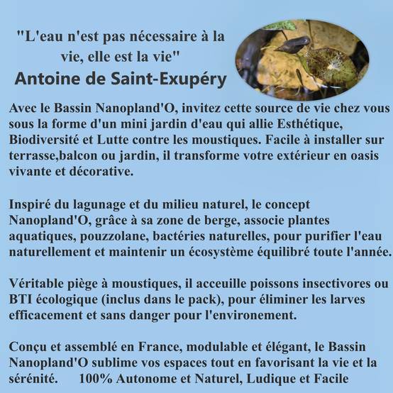 Pack Bassin de Terrasse, 60Litres avec Accessoires + Oxygénateur 220V- sans plantes.Produit Médaillé d'Argent - Image 10