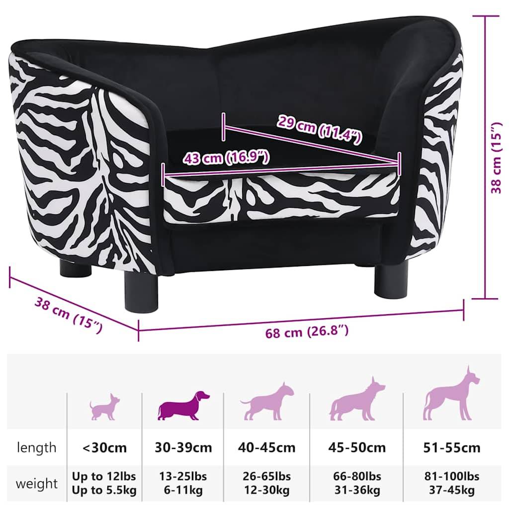 Vidaxl - Canapé pour chien Noir 68x38x38 cm Peluche vidaXL 170962 - Image 3