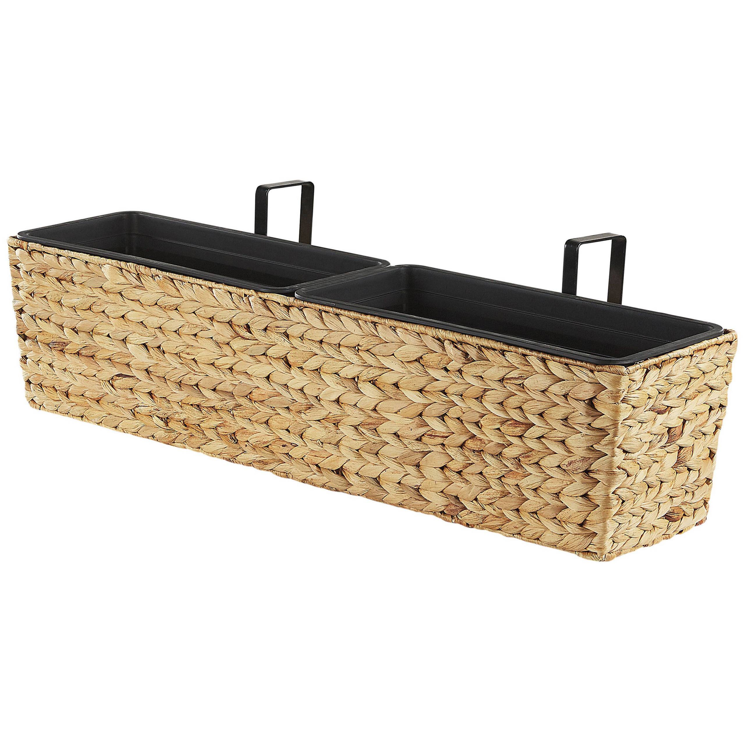 Beliani - Cache-pot d'extérieur Fibre de jacinthe d'eau Beige KAWALA - 80x18x20- Beliani - Image 4