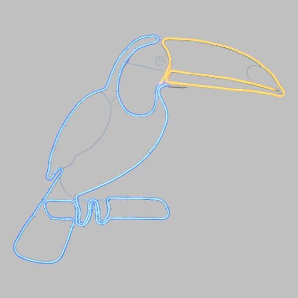 Lotti - Lampe néon déco toucan 560 LED bleu et orange 90x95 cm IP44 24V Lotti - Image 5