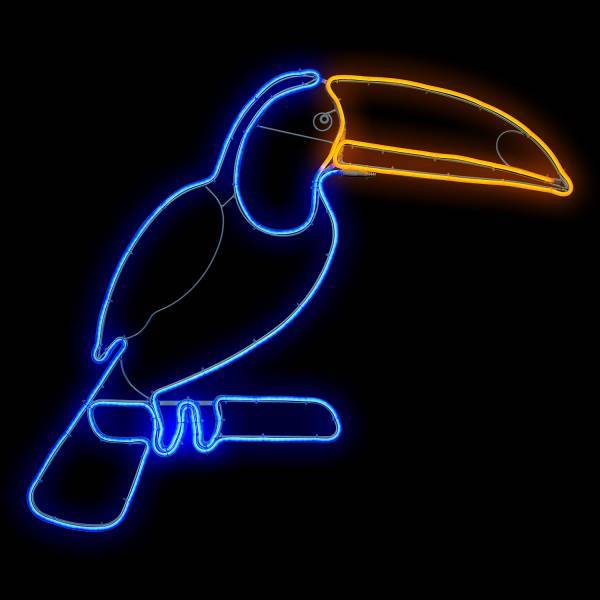 Lotti - Lampe néon déco toucan 560 LED bleu et orange 90x95 cm IP44 24V Lotti - Image 4