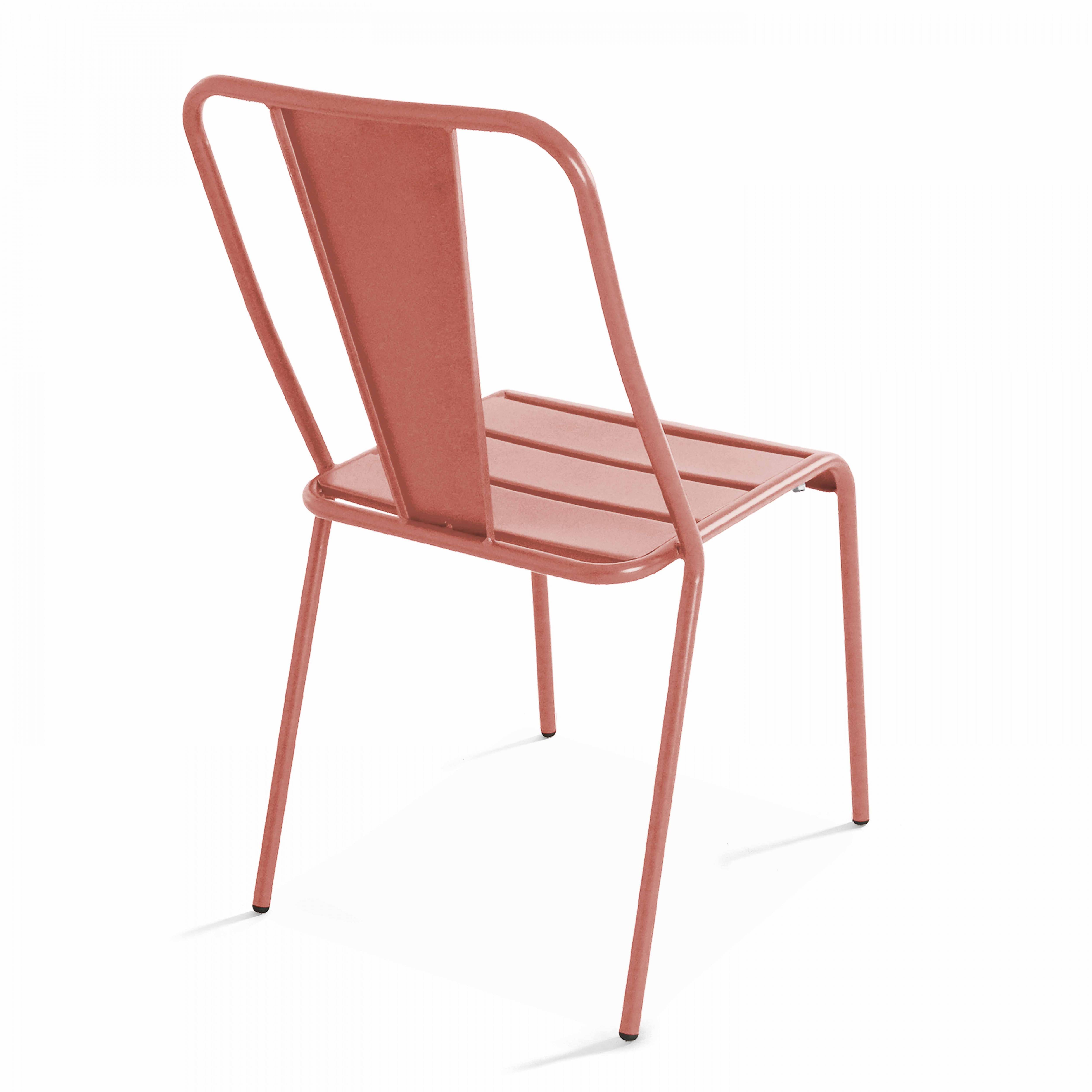 Oviala - Ensemble table de jardin carrée et 2 chaises bistrot argile Palavas - Oviala - Image 6