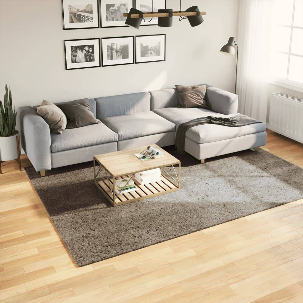 Grand Tapis de Salon ShaggyPolyester Lavable Moelleux Gris 200x280 cm – ComfortXL Outdoor Living - Image 1