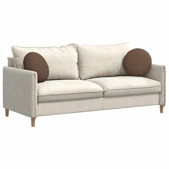 Lot de 2 Coussins de Sol Ronds en Tissu Déhoussables pour Décoration Intérieure Marron Ø 40 cm – ComfortXL Outdoor Living - Image 3