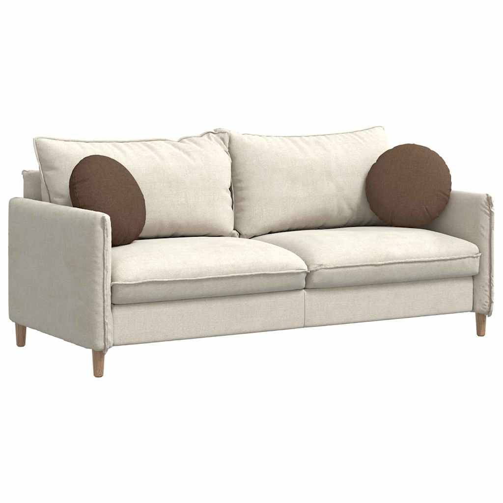Lot de 2 Coussins de Sol Ronds en Tissu Déhoussables pour Décoration Intérieure Marron Ø 40 cm – ComfortXL Outdoor Living - Image 3
