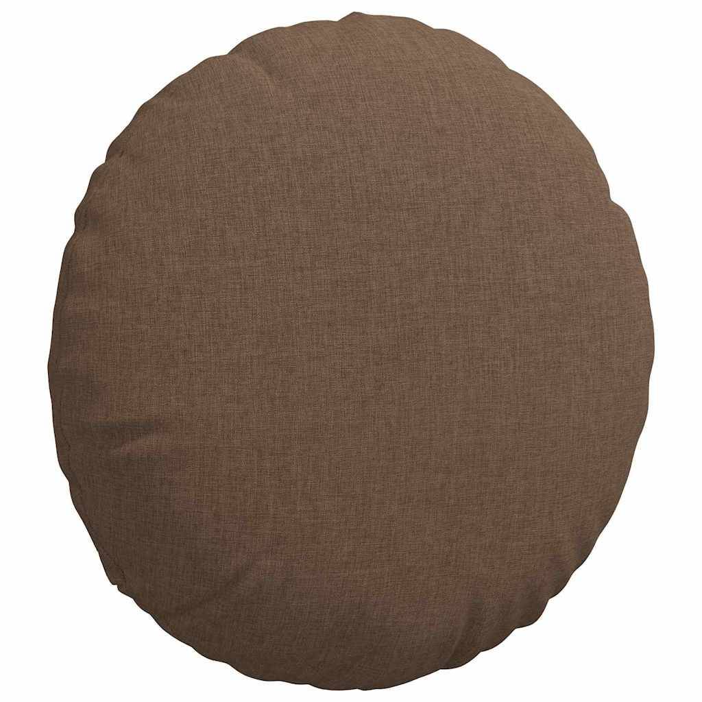 Lot de 2 Coussins de Sol Ronds en Tissu Déhoussables pour Décoration Intérieure Marron Ø 40 cm – ComfortXL Outdoor Living - Image 5