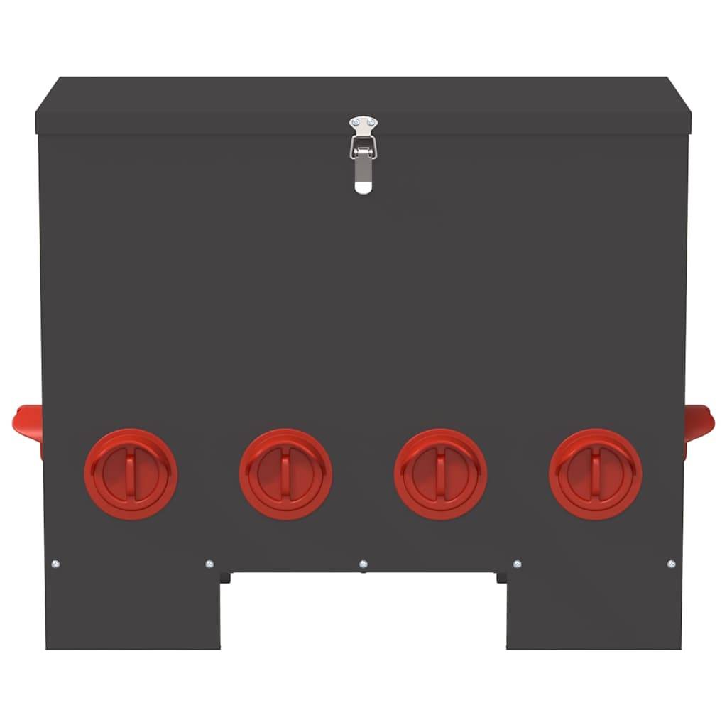 Mangeoire Poule Sur Pied Acier Stable Capacité 25kg Noir - ComfortXL Outdoor Living - Image 4
