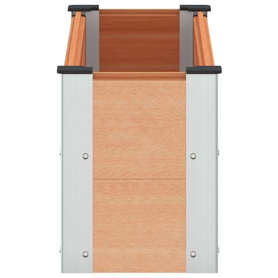 ComfortXL - Jardinière surélevée WPC aluminium jardin potager drainage ouvert 100x30x36cm marron - ComfortXL Outdoor Living - Image 4