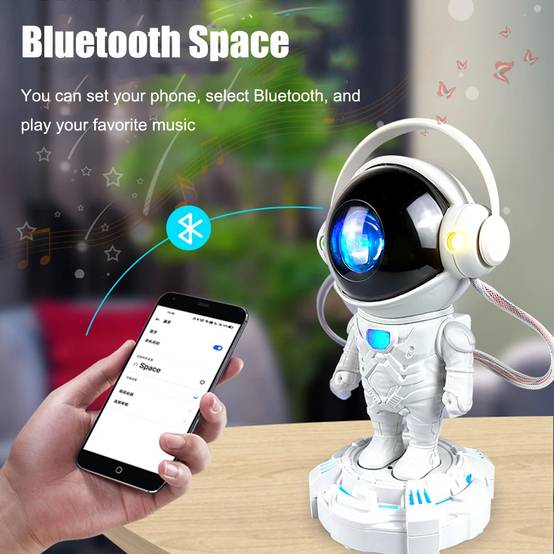 Astronaute Galaxy Star Projecteur Lampe Bluetooth Audio Bluetooth Plafond Étoilé Projecteur Avec Télécommande, Cadeau De Noël - Image 4
