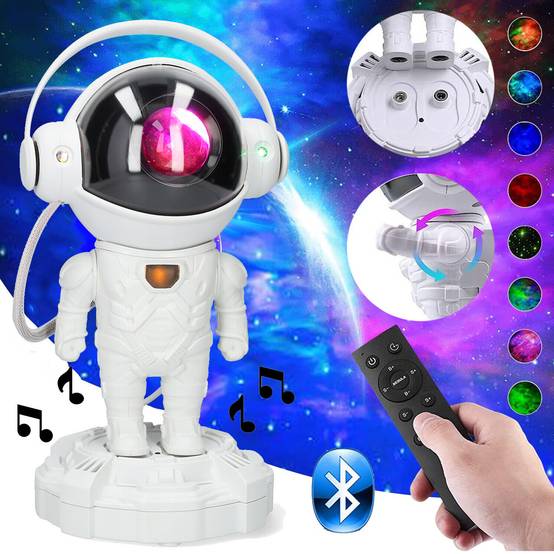 Astronaute Galaxy Star Projecteur Lampe Bluetooth Audio Bluetooth Plafond Étoilé Projecteur Avec Télécommande, Cadeau De Noël - Image 1