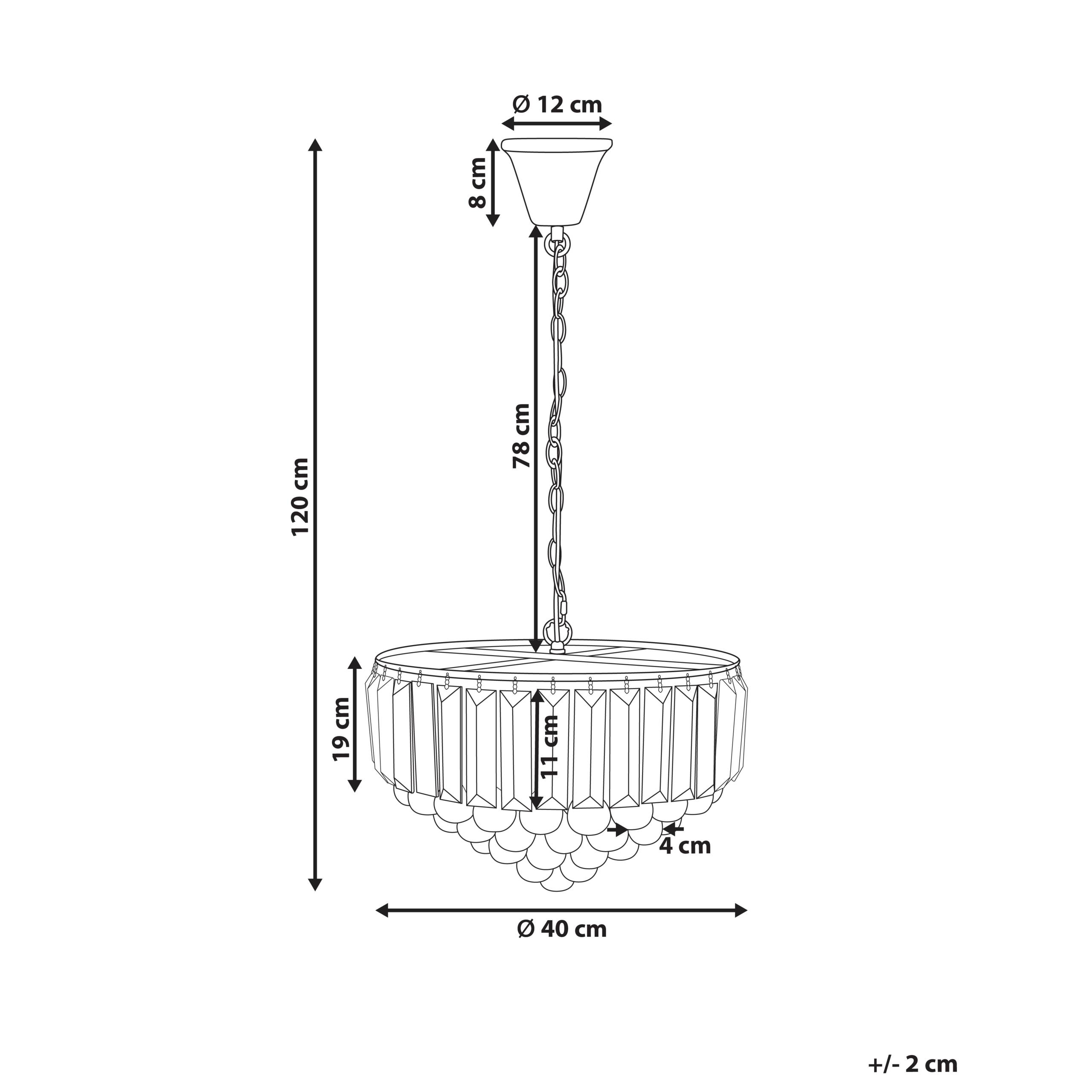 Beliani - Lampe suspension Cristal Doré ACHEIRO S - Beliani - Image 3