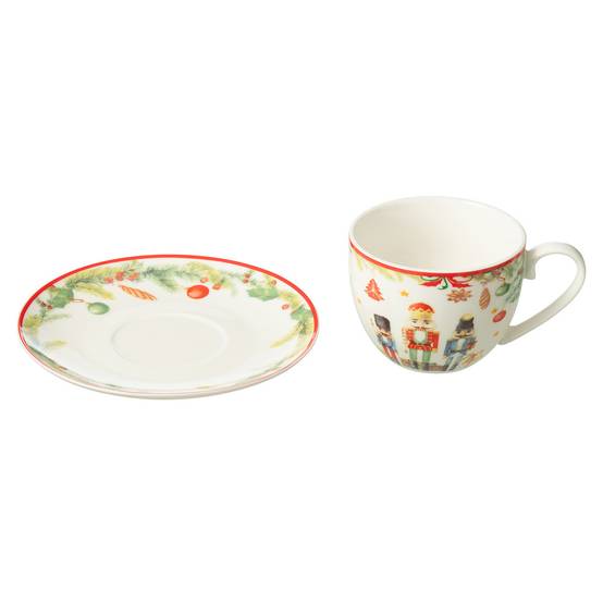 Lot de 4 Tasses à Thé & Sous-Tasses "Casse-Noisette" 22cl Blanc - Image 2