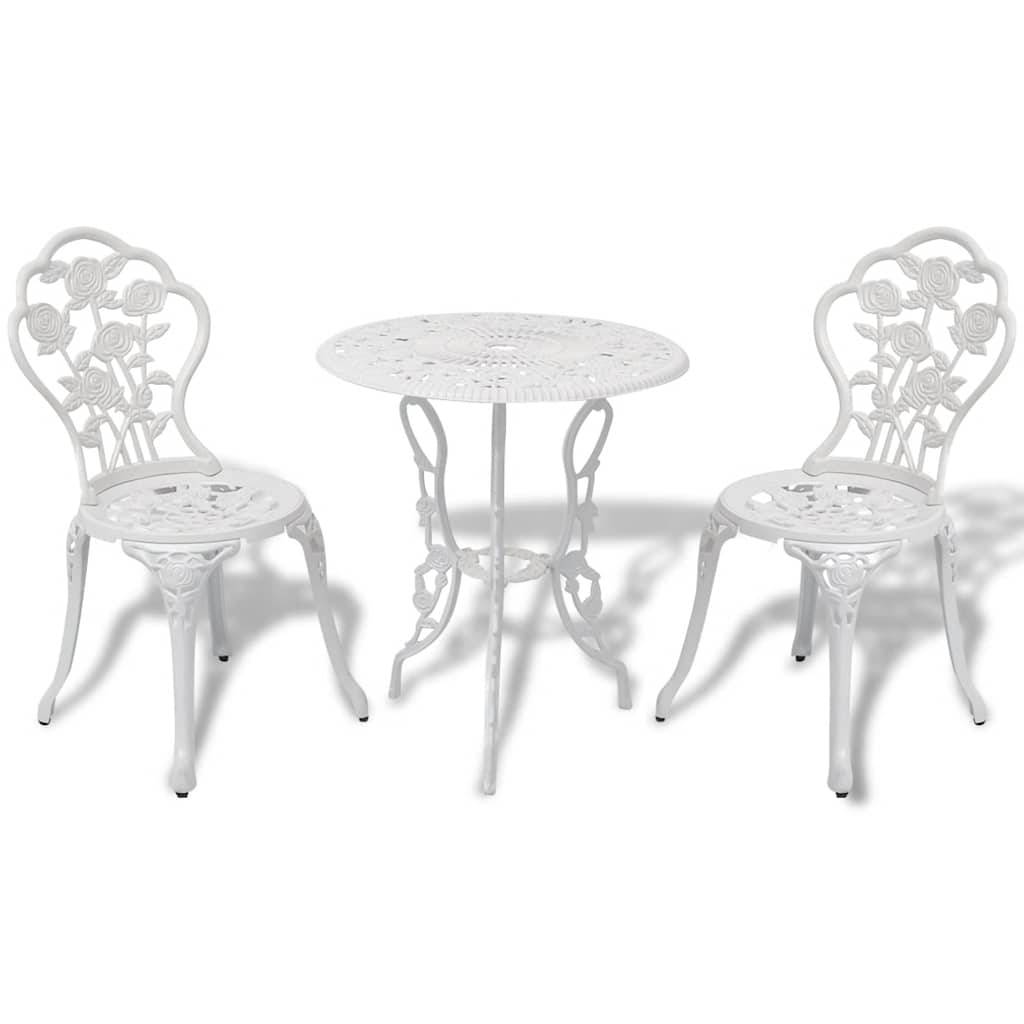 Vidaxl - Ensemble de bistro 3 pcs-Salons de jardin Aluminium coulé Blanc 328791 - Image 1