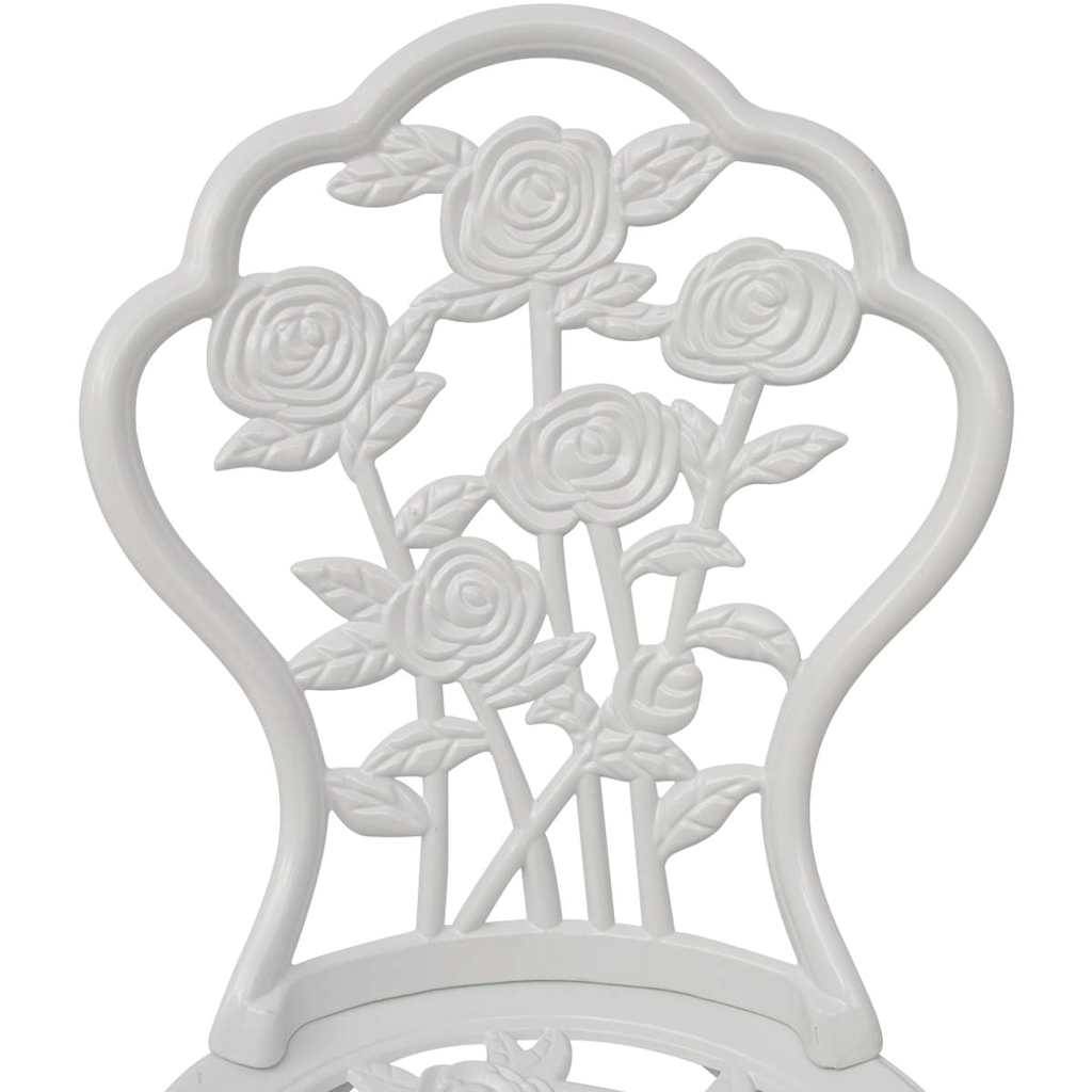 Vidaxl - Ensemble de bistro 3 pcs-Salons de jardin Aluminium coulé Blanc 328791 - Image 6