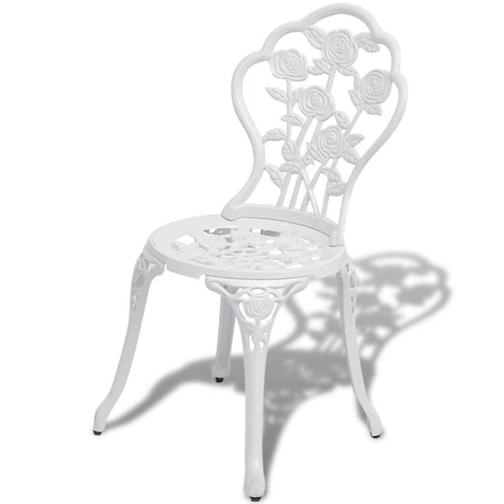 Vidaxl - Ensemble de bistro 3 pcs-Salons de jardin Aluminium coulé Blanc 328791 - Image 4