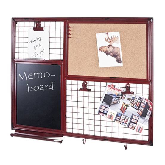 Tableau Mémo en Métal "Pense Bête" 57cm Rouge - Image 2