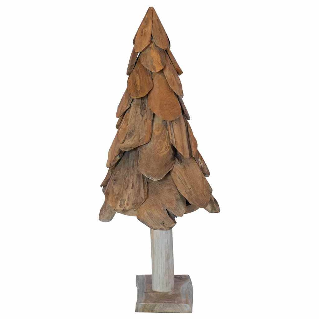Maison Chic - Sapin de Noël | Arbre de Noël avec support Marron 90 cm Bois de teck solide Maison Chic - Image 5