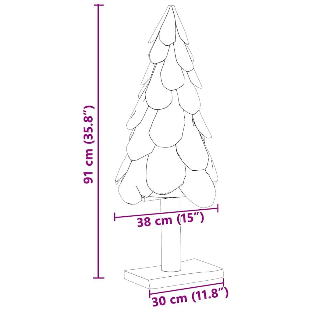 Maison Chic - Sapin de Noël | Arbre de Noël avec support Marron 90 cm Bois de teck solide Maison Chic - Image 8