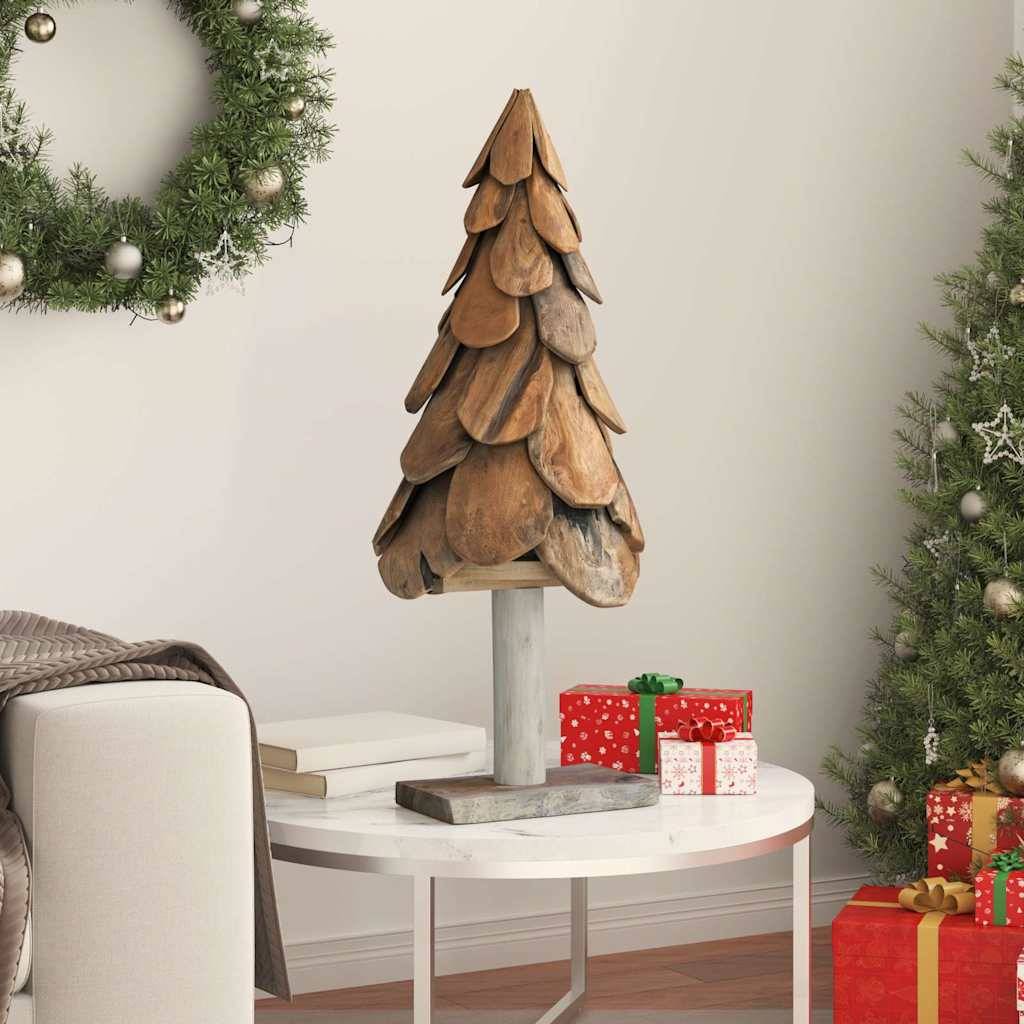 Maison Chic - Sapin de Noël | Arbre de Noël avec support Marron 90 cm Bois de teck solide Maison Chic - Image 3