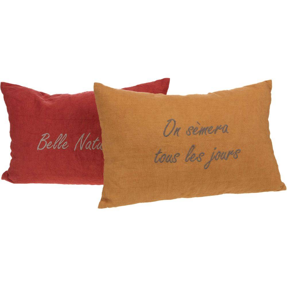 Amadeus - Coussin à message Nature 40 x 60 cm Terracotta - Image 2