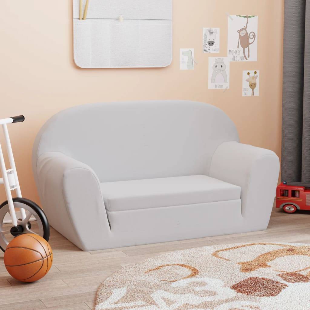 Chaise longue | Transat | Bain de soleil pliable pour enfants gris clair - Image 3