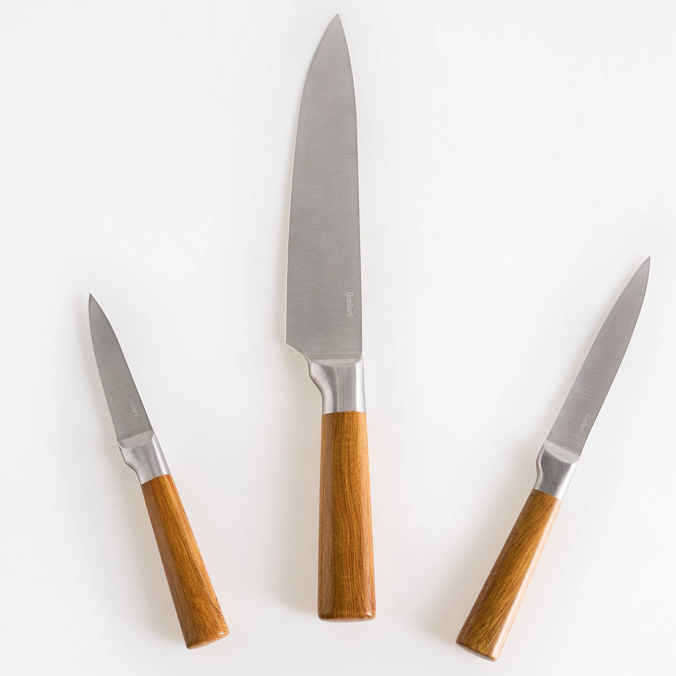 Beliani - Ensemble de couteaux de cuisine Acier inox Marron TOCHIGI - 35x4x3- Beliani - Image 2
