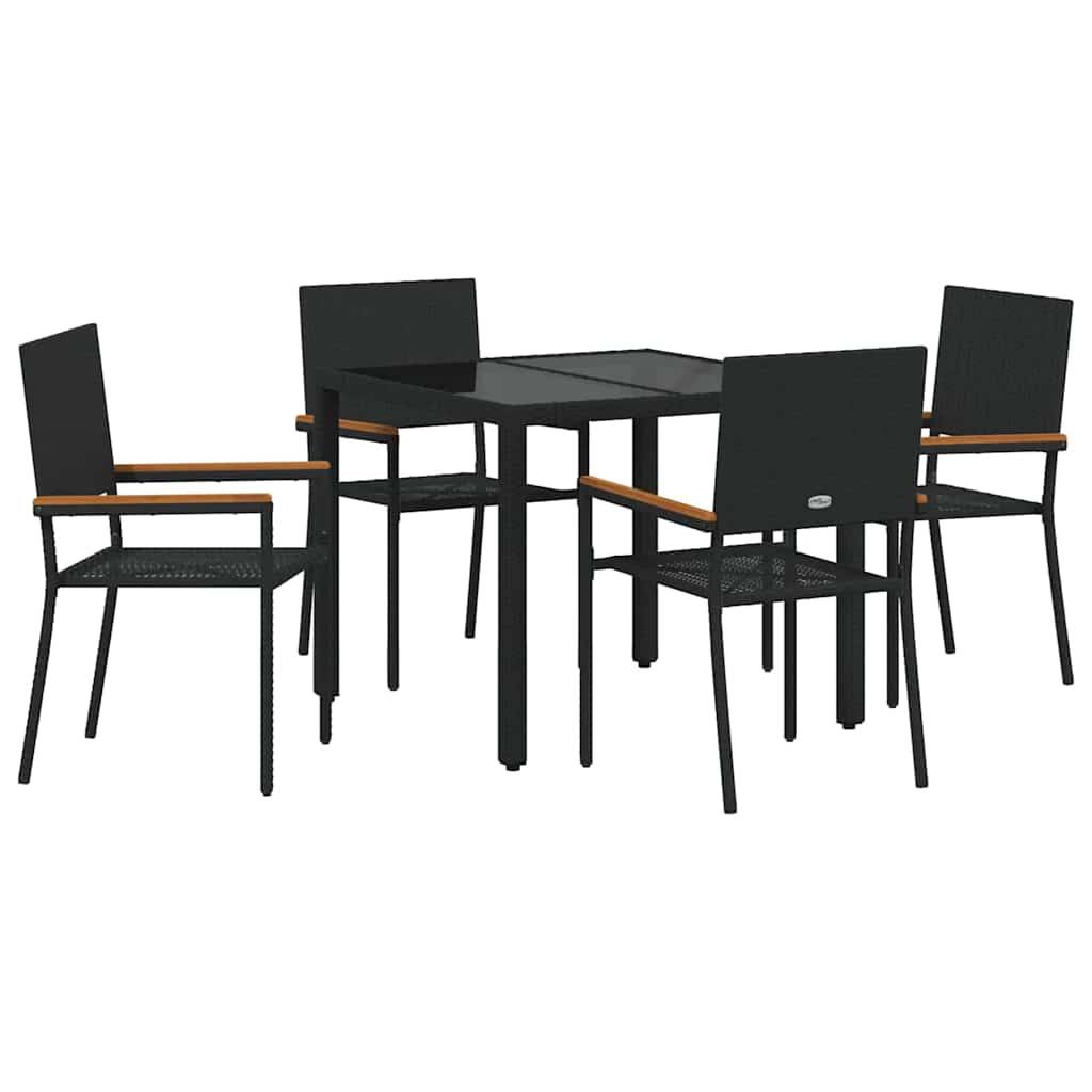 Vidaxl - Ensemble de salle à manger pour jardin 5 pcs Noir polyrotin vidaXL 3365387 - Image 2