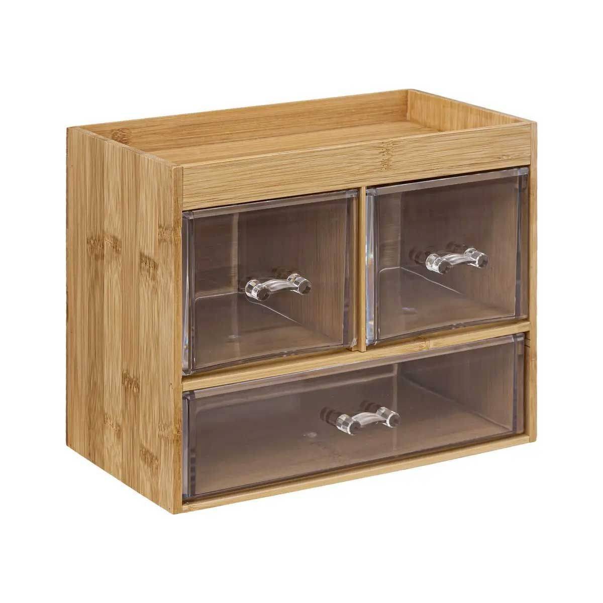 Boîte Organiseur 3 Tiroirs "Selena" 24cm Naturel - Image 1