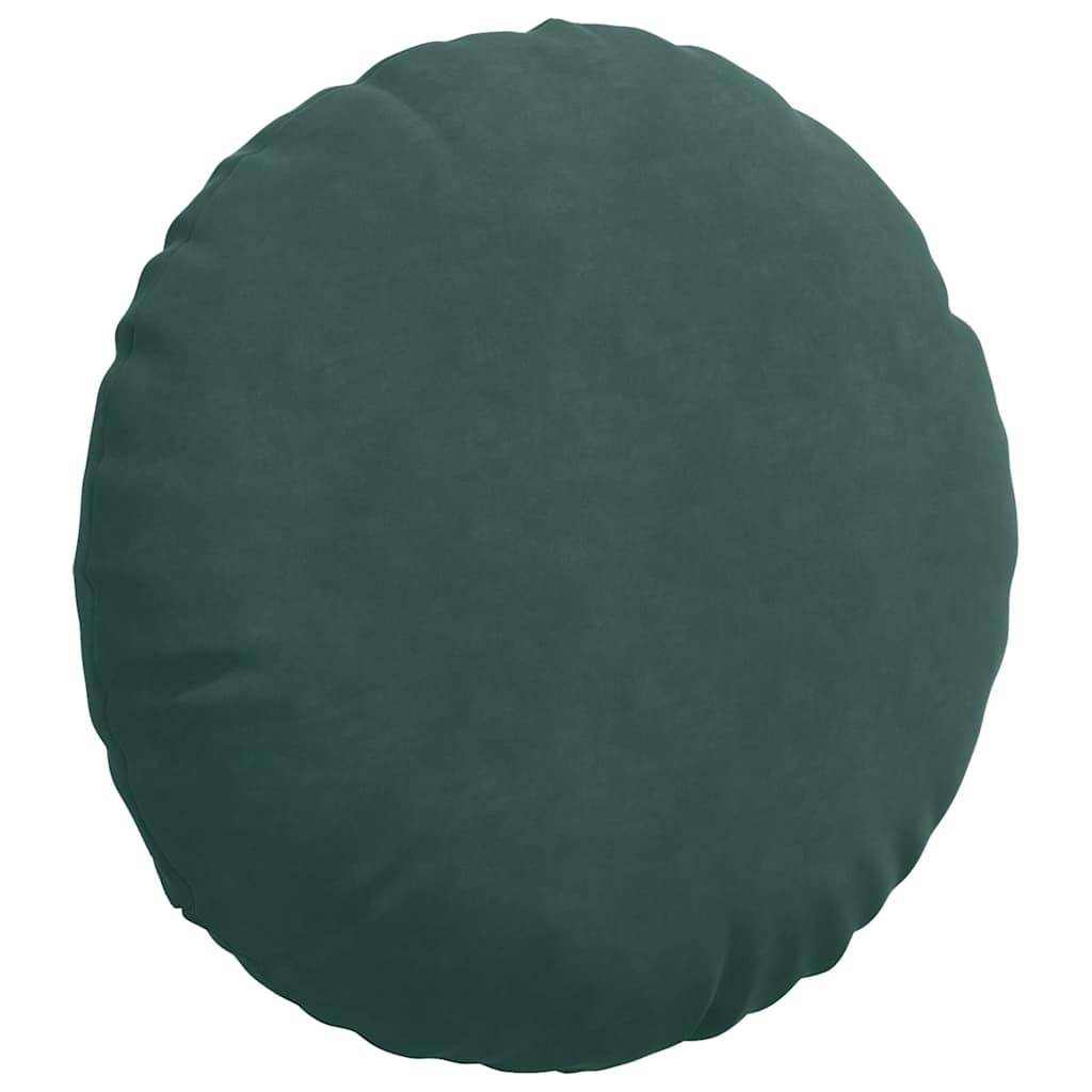 Lot de 2 Grands Coussins de Sol Velours Élégant Déhoussable pour Décoration Vert Foncé Ø 60 cm – ComfortXL Outdoor Living - Image 5