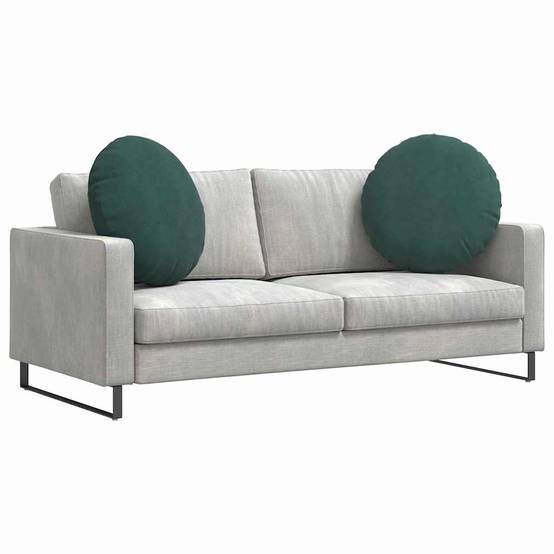 Lot de 2 Grands Coussins de Sol Velours Élégant Déhoussable pour Décoration Vert Foncé Ø 60 cm – ComfortXL Outdoor Living - Image 3