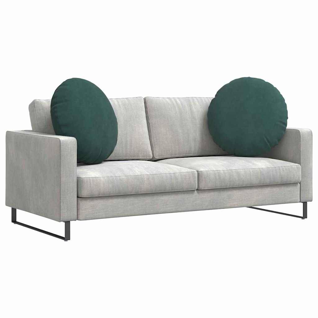 Lot de 2 Grands Coussins de Sol Velours Élégant Déhoussable pour Décoration Vert Foncé Ø 60 cm – ComfortXL Outdoor Living - Image 3