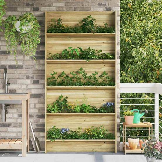 Étagères pour plantes Pinède imprégnée Marron 90 x 15 x 180 cm - PANGIVO - Image 1