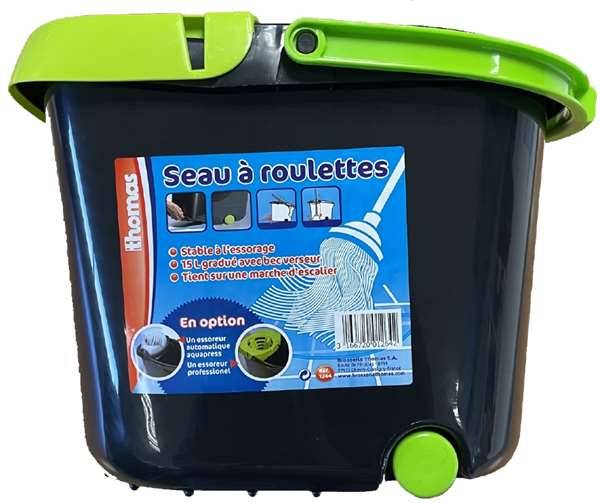 Seau pro 15L a roulette aquapress - Lot de 16 - Thomas Brosserie