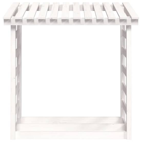 Range-bûches en Bois de Pin Blanc avec Toit Stockage Extérieur 108x65x110cm - ComfortXL Outdoor Living - Image 5