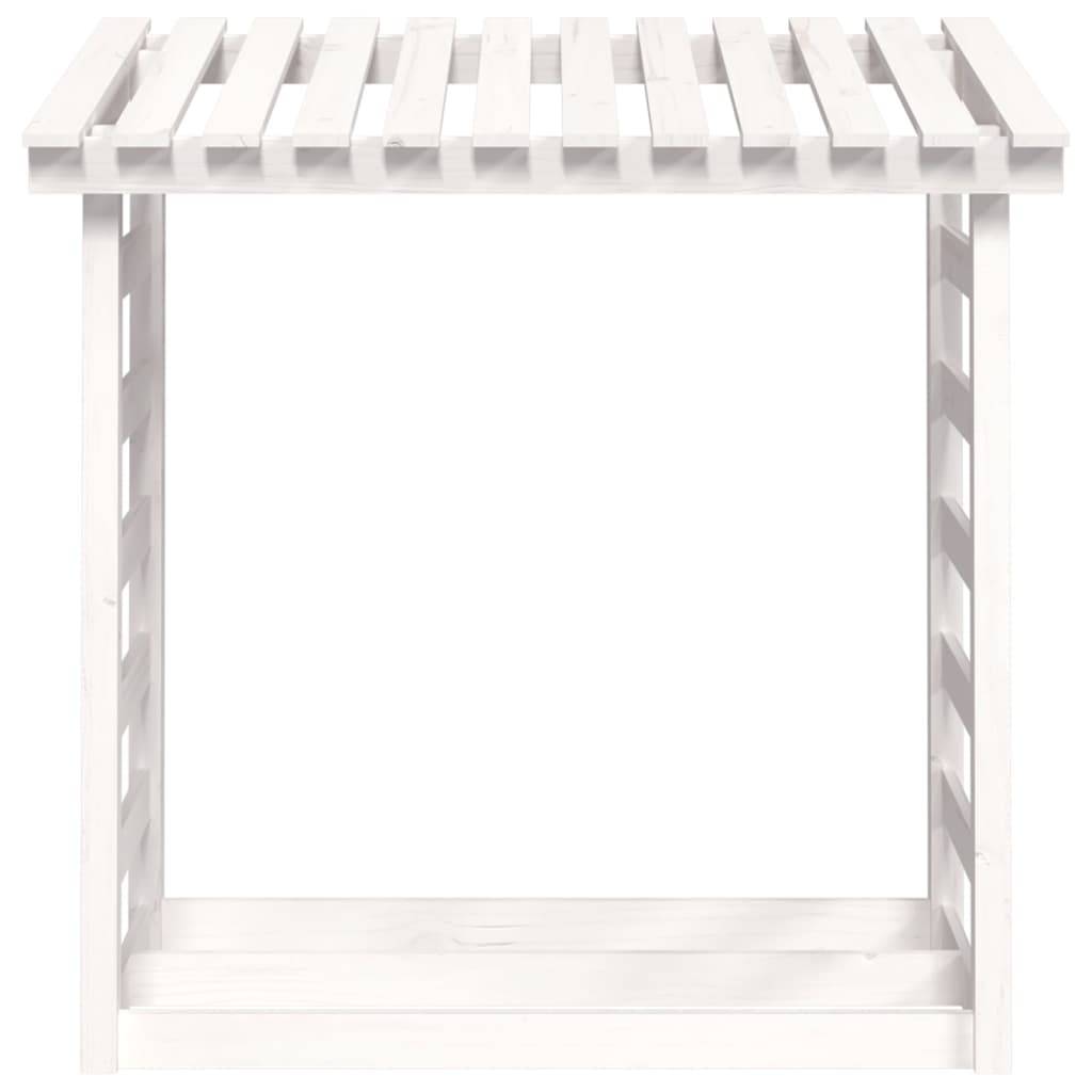 Range-bûches en Bois de Pin Blanc avec Toit Stockage Extérieur 108x65x110cm - ComfortXL Outdoor Living - Image 5