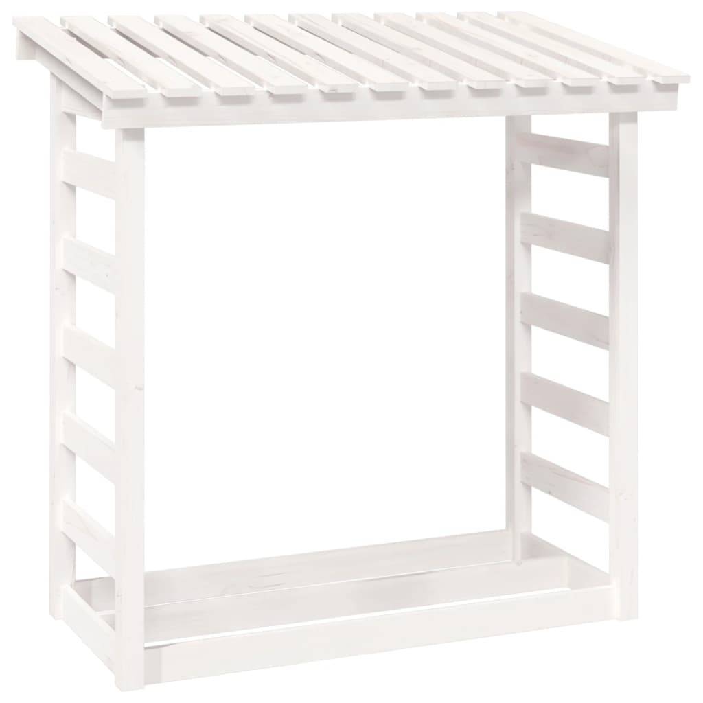 Range-bûches en Bois de Pin Blanc avec Toit Stockage Extérieur 108x65x110cm - ComfortXL Outdoor Living - Image 2