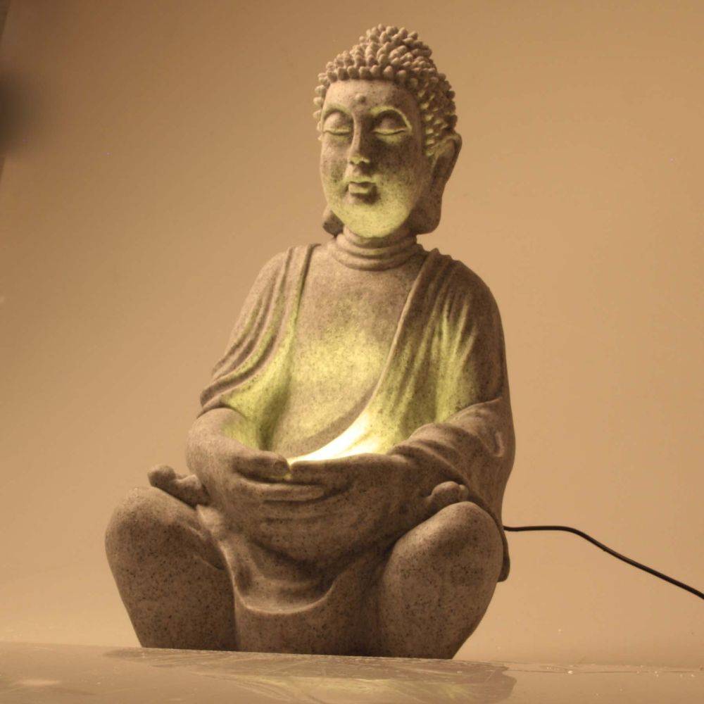 Stonelite - Fontaine bouddha assis position lotus 30 x 25 x 50 cm - Image 2