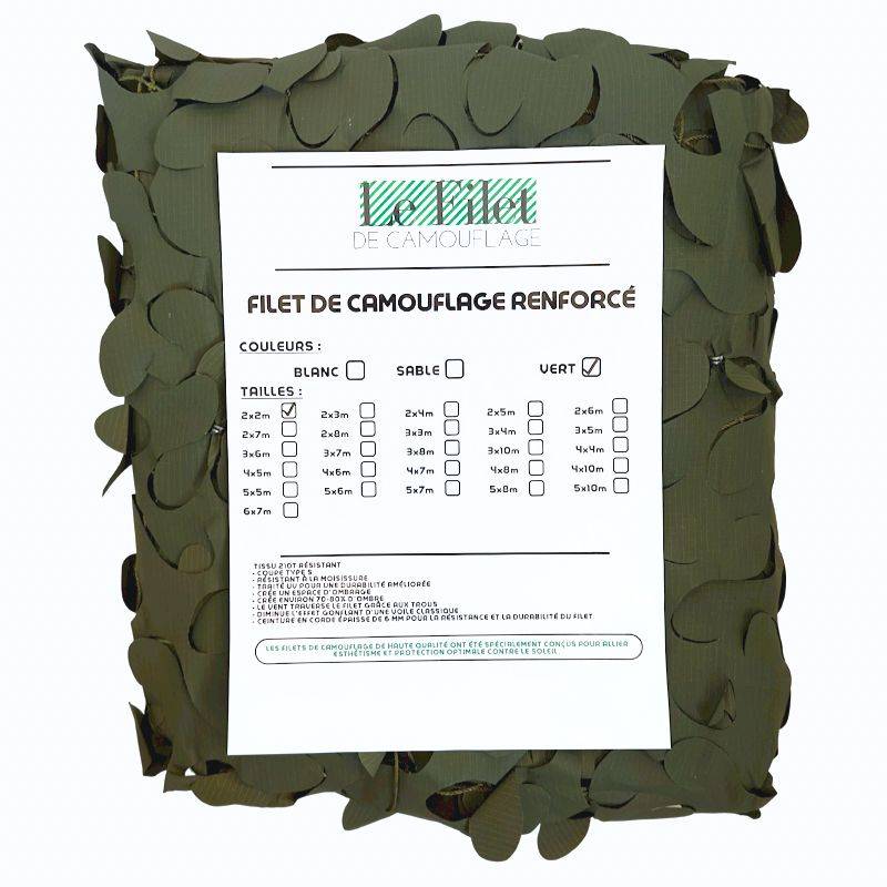 Filet de camouflage renforcé vert / 2x6