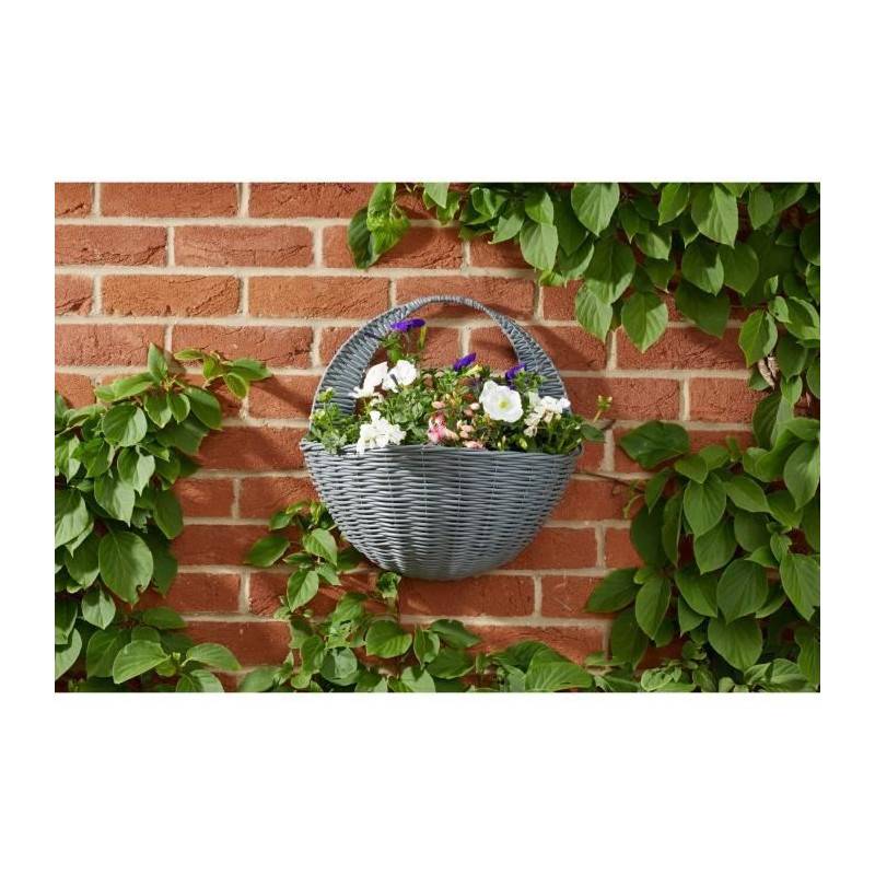 Smart Garden - Panier Mural - Faux Rotin - Gris - 41 Cm - Smart Garden - Image 2