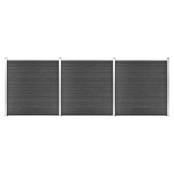 Panneau de clôture WPC noir 526 x 186 cm - PANGIVO - Image 1