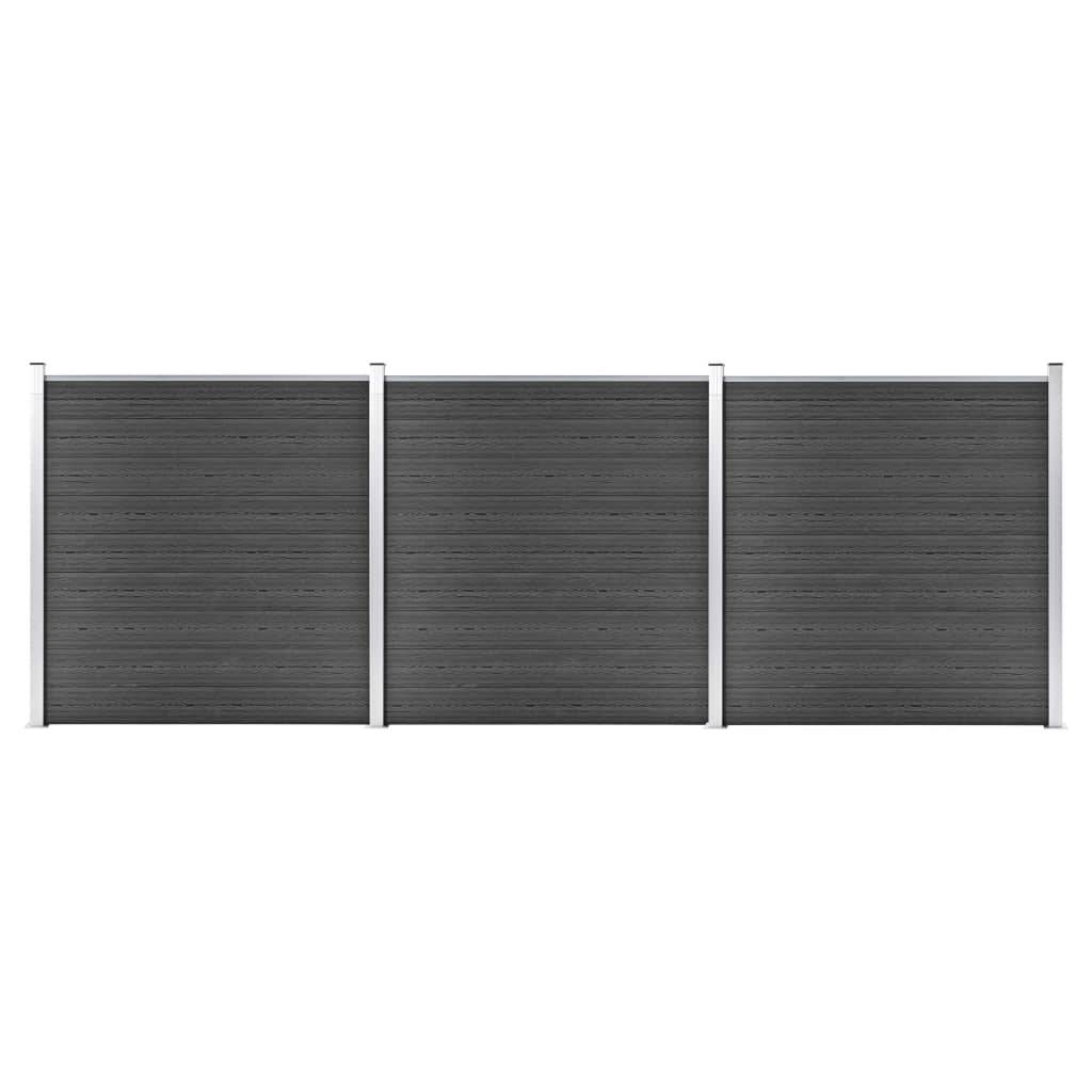 Panneau de clôture WPC noir 526 x 186 cm - PANGIVO - Image 1