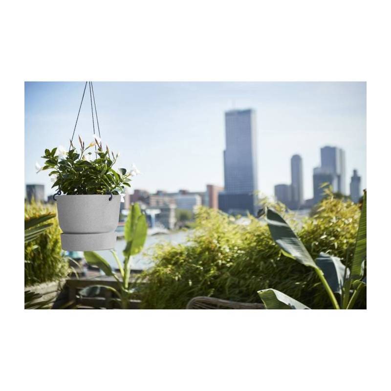 Elho - Elho Pot De Fleurs A Suspendre Greenville 24 - Exterieur - O 23,9 X H 20,3 Cm - Gris Beton Vivant - Image 4