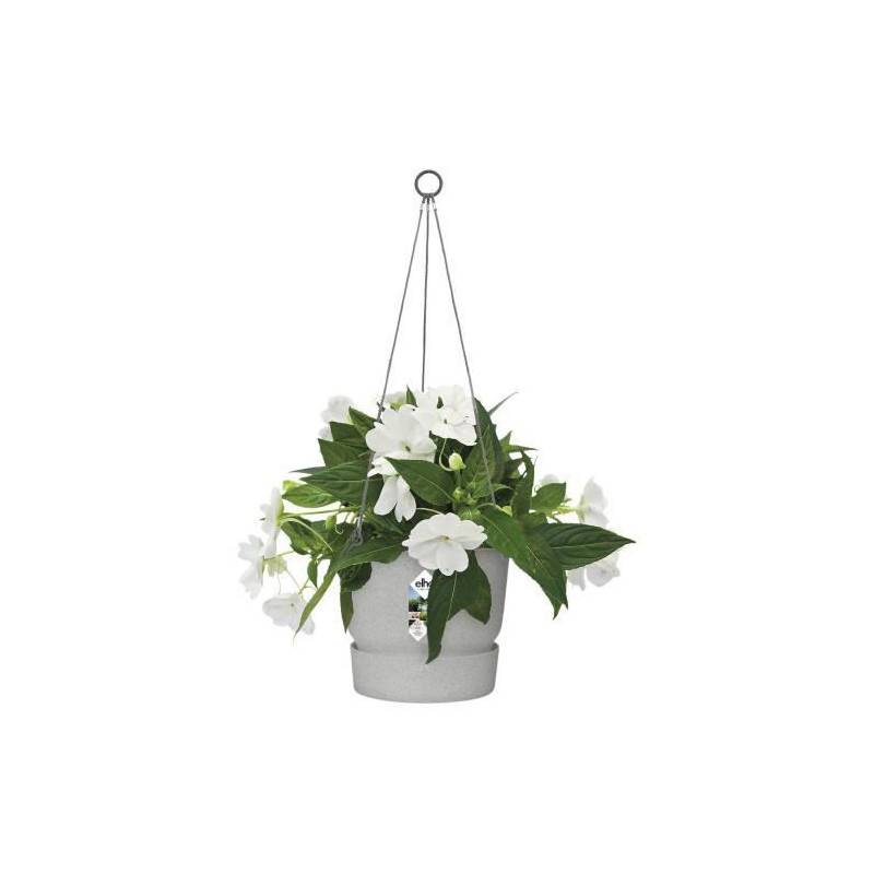 Elho - Elho Pot De Fleurs A Suspendre Greenville 24 - Exterieur - O 23,9 X H 20,3 Cm - Gris Beton Vivant - Image 3