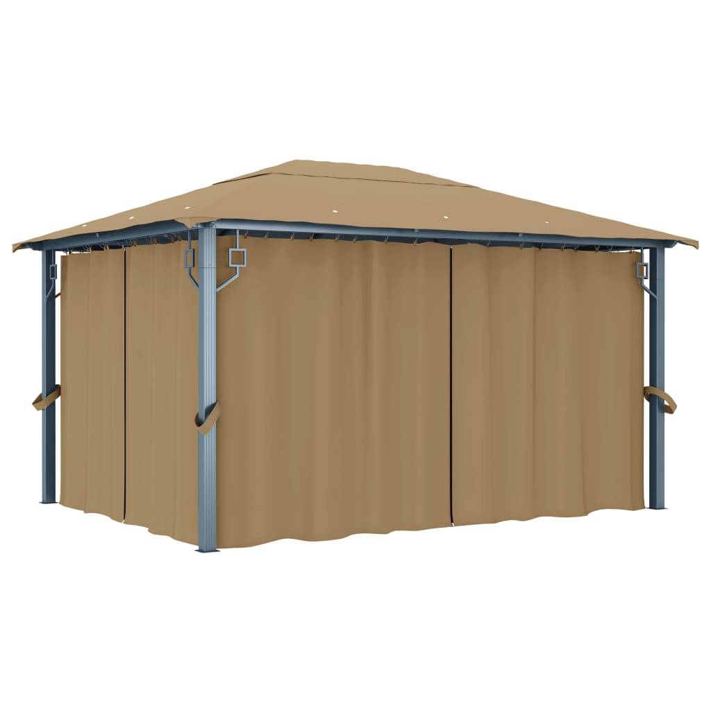 ComfortXL - Pavillon de Jardin Aluminium avec Rideaux et Moustiquaires Tonnelle pour Fête Taupe 4x3 m – ComfortXL Outdoor Living