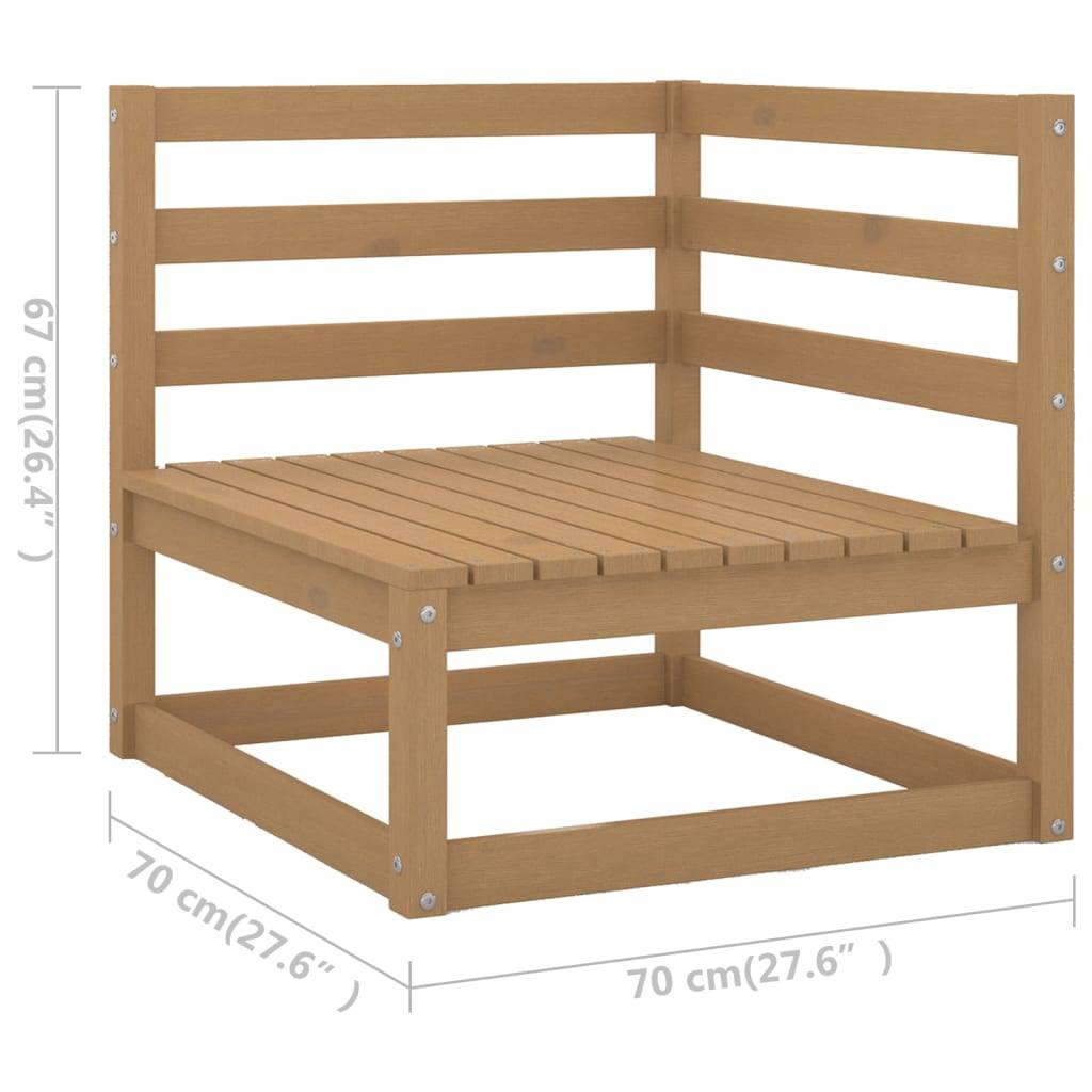Helloshop26 - Salon de jardin meuble d'extérieur ensemble de mobilier 7 pièces avec coussins marron miel bois de pin - Image 6