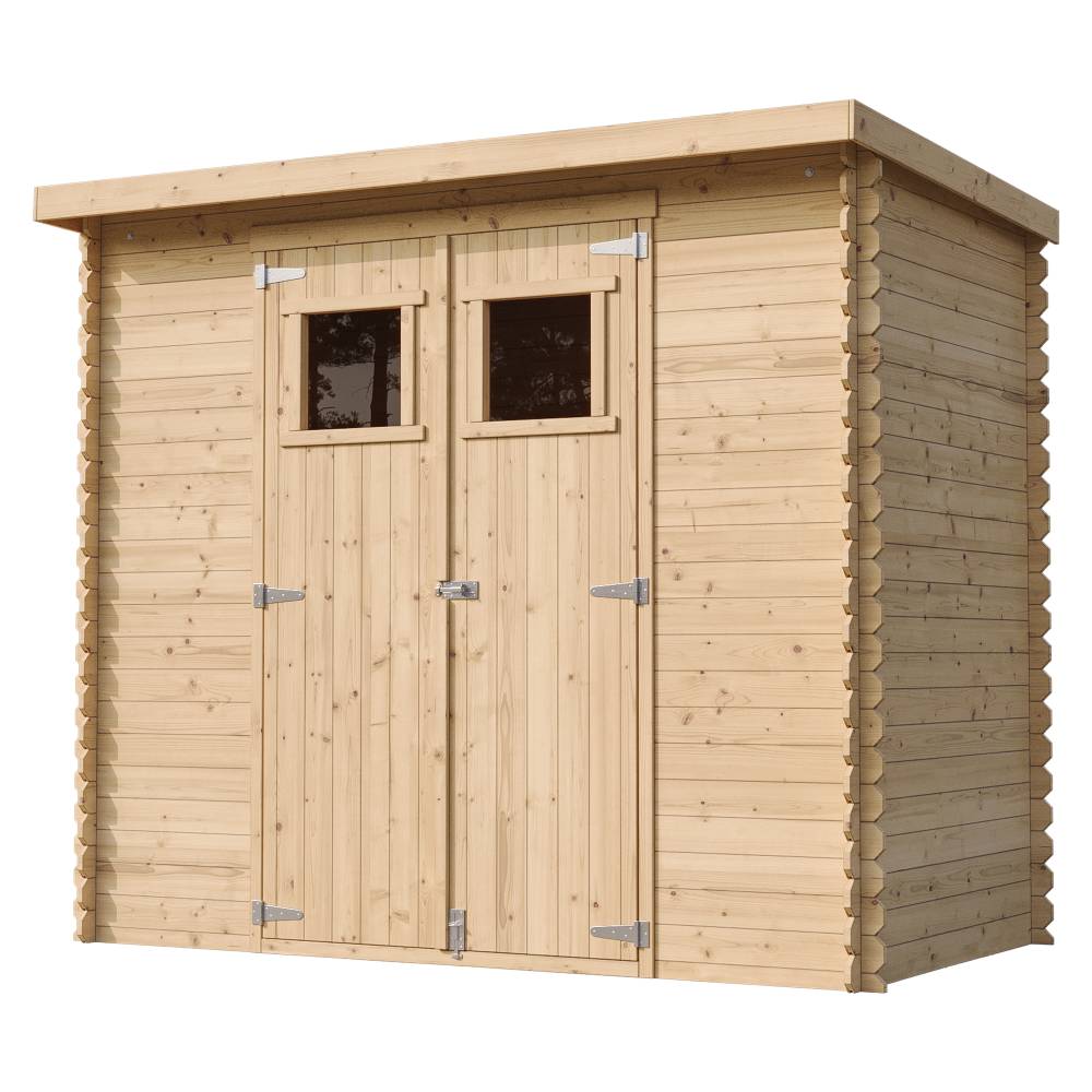 Timbela - Abri de jardin en bois l239xL142xH200cm/2.63 m² - Stockage extérieur - Petit abri à outils, Local à vélos - 19 mm d’épaisseur - Timbela M310 - Image 5