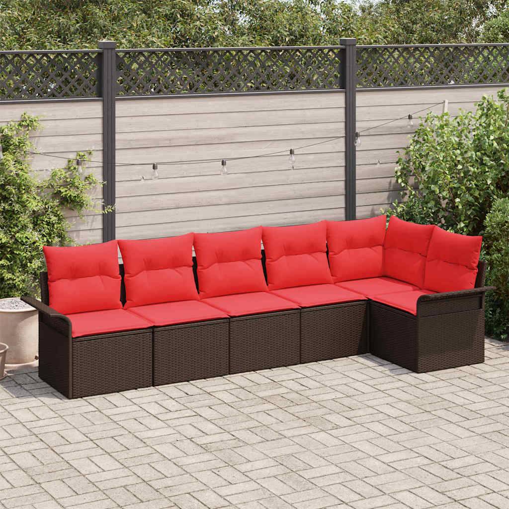 Vidaxl - Ensemble de canapé de jardin 6 pcs Marron polyrotin vidaXL 3345384 - Image 1