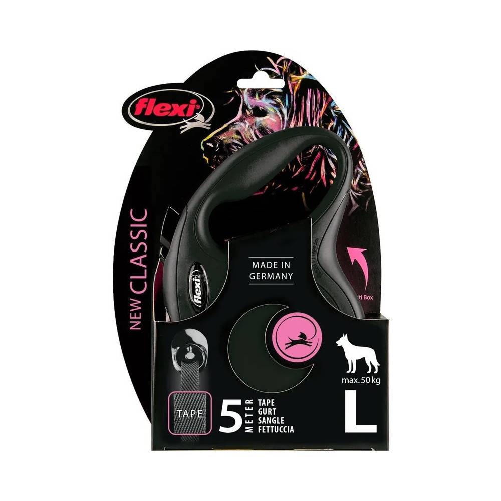 Flexi - Flexi - Laisse sangle 5 mètres L Max 50 KG noir laisse pour chien - Image 2
